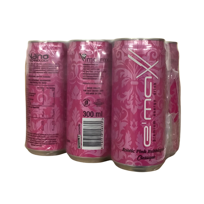 Emax Premium Energy Drink Pink Bubblegum Classique 6 x 300ml