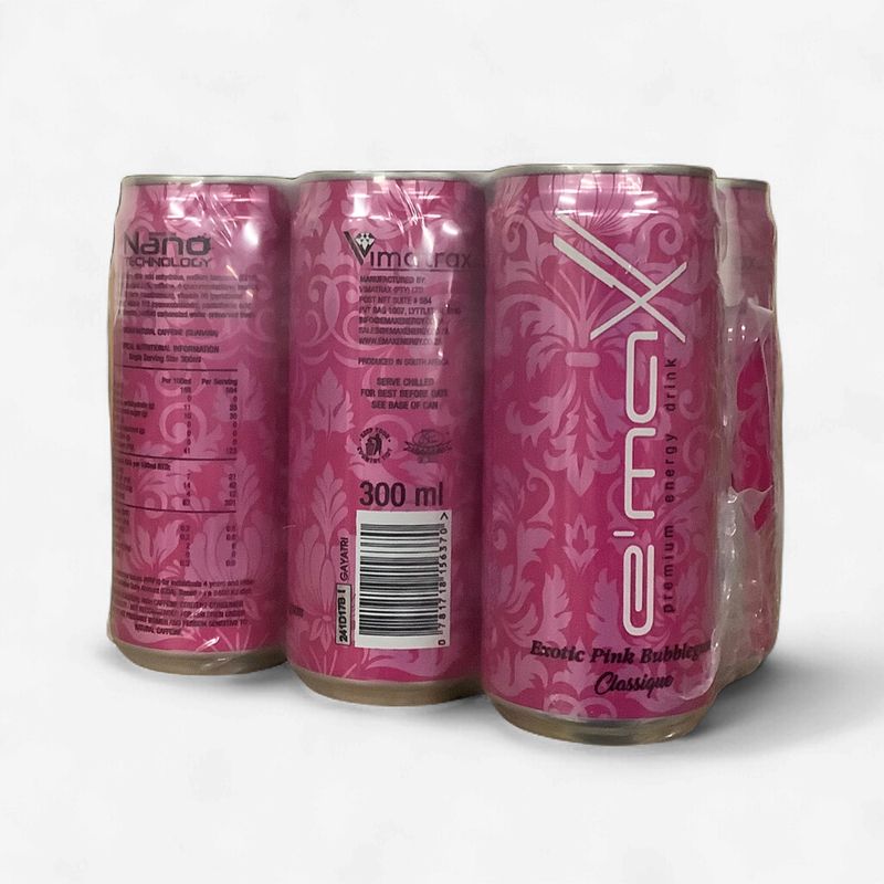 Emax Premium Energy Drink Pink Bubblegum Classique 6 x 300ml