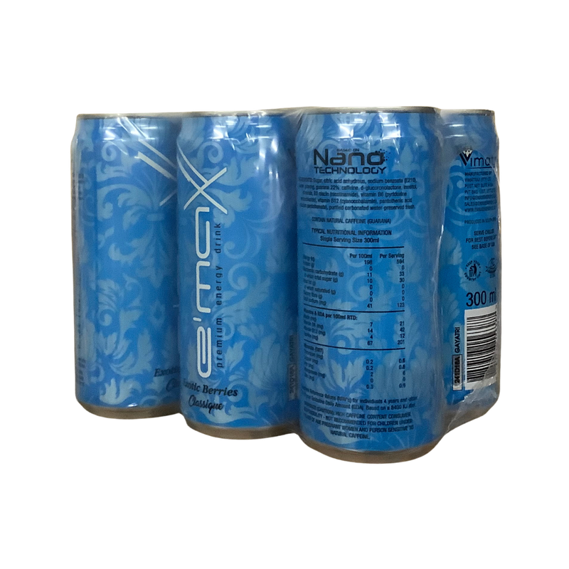 Emax Premium Energy Drink Exotic Berries Classique 6 x 300ml