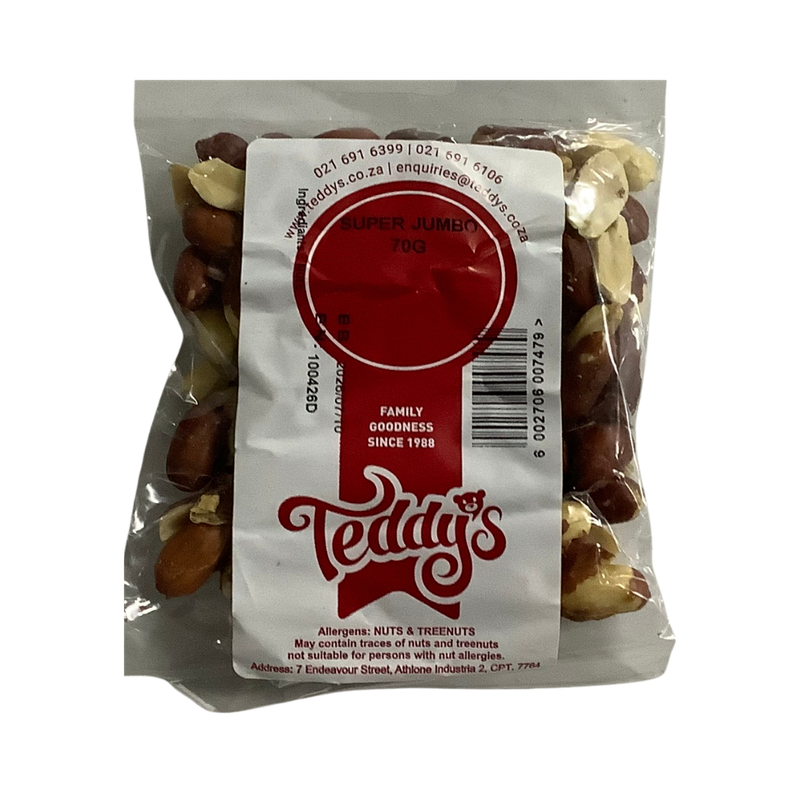 Teddy's Jumbo Red Skin Peanuts 70g