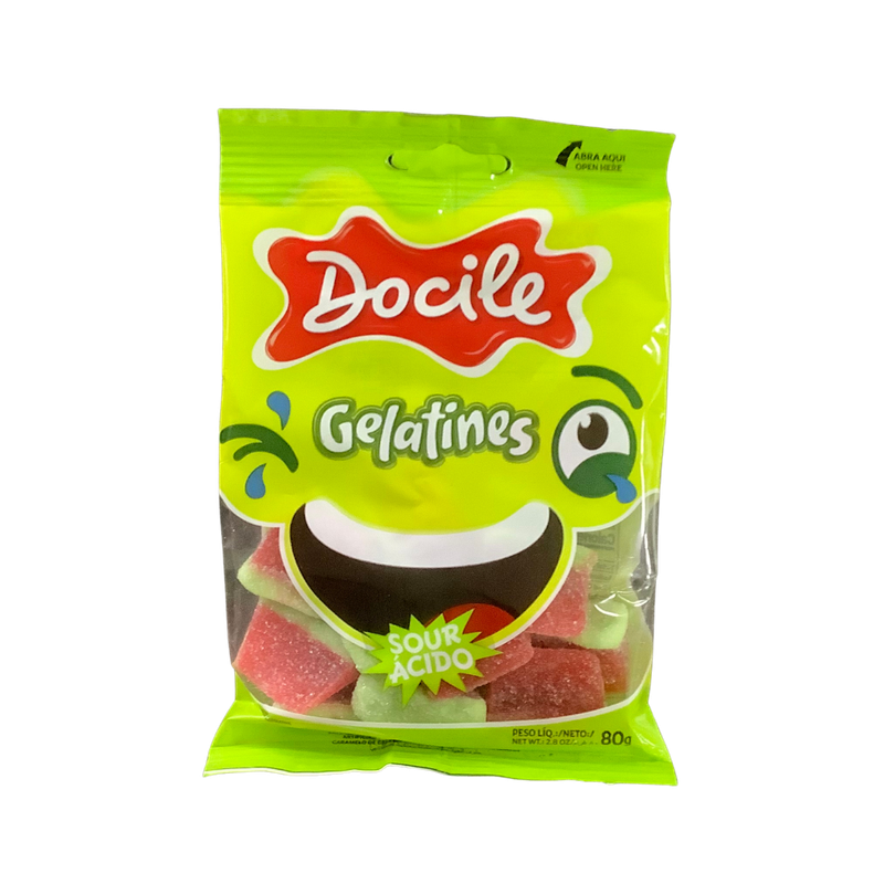 Docile Gelatines Watermelon Slices Sour Gummies 80g