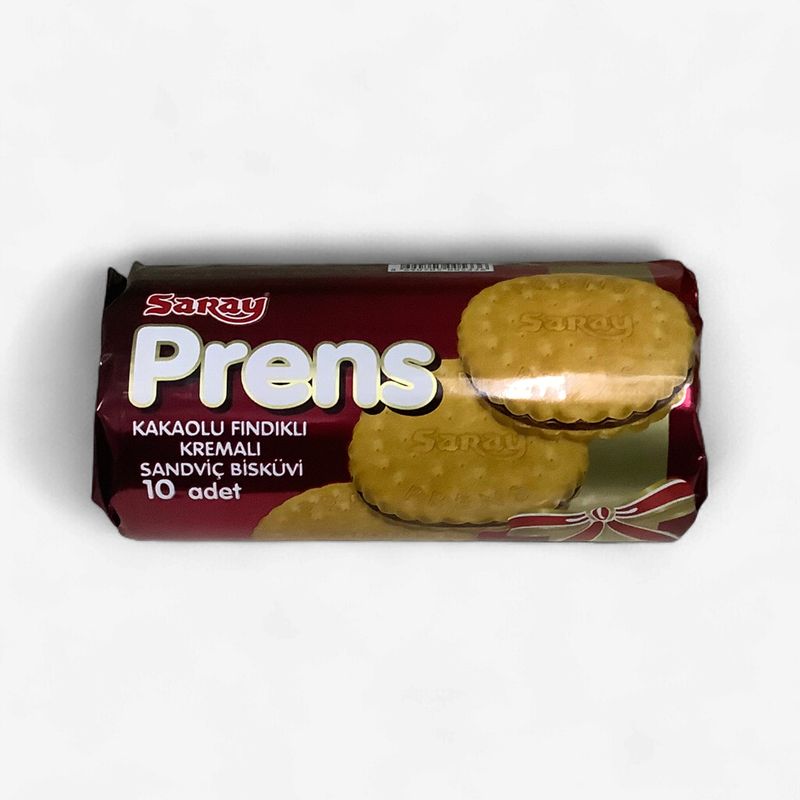Prens Sandwich Biscuits Cocoa Cream With Hazelnuts  220g
