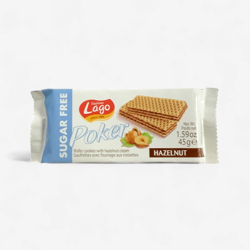 Gastone Lago Poker Sugar Free Wafers Hazelnut 45g