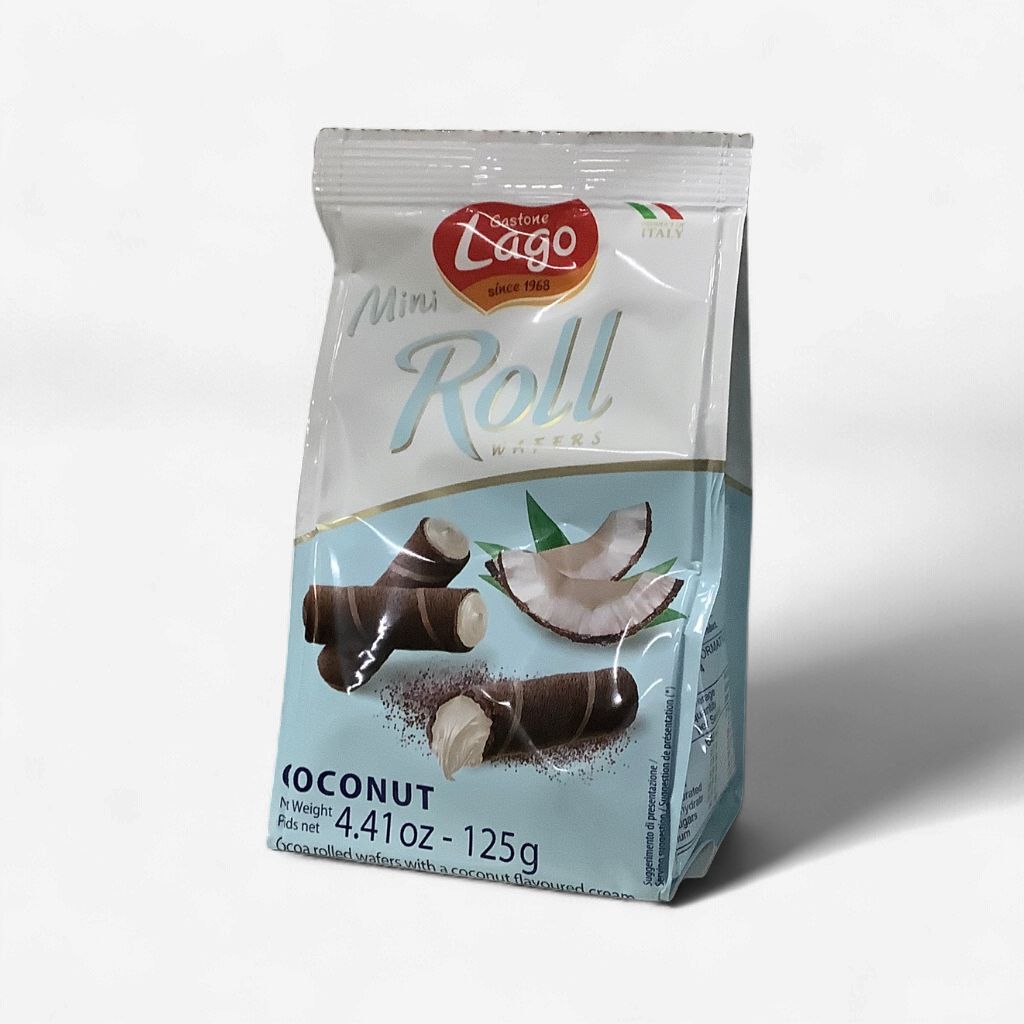 Gastone Lago Mini Roll Wafers Coconut 125g