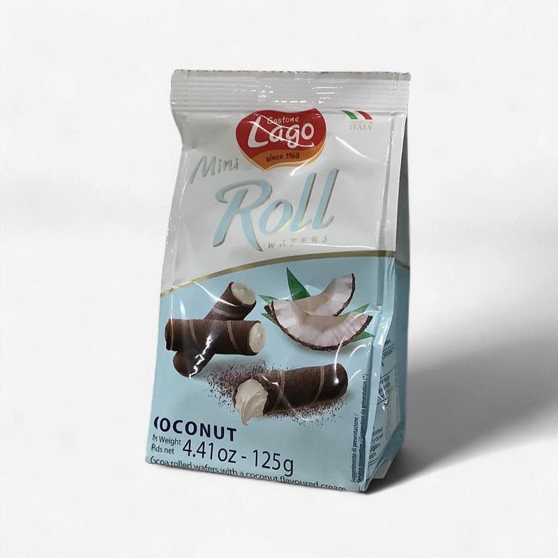 Gastone Lago Mini Roll Wafers Coconut 125g