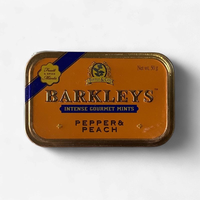 Barkleys Pepper &amp; Peach Intense Gourmet Mints  50g