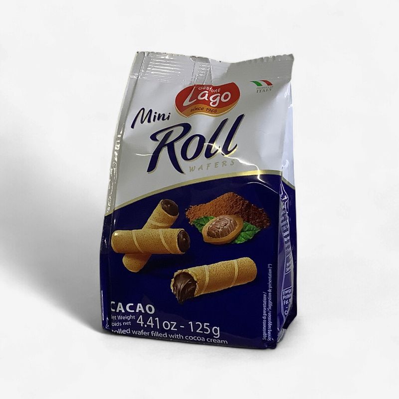 Gastone Lago Mini Roll Wafers With Cocoa Cream 125g