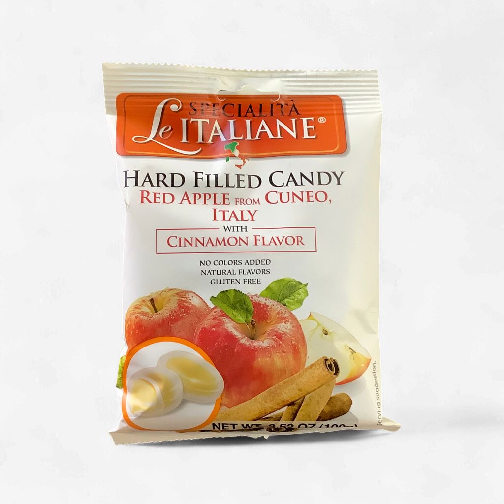 Le Italiane Hard Filled Candy Red Apple With Cinnamon Flavour 100g