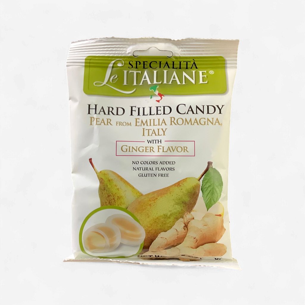 Le Italiane Hard Filled Candy Pear  With Ginger Flavour 100g