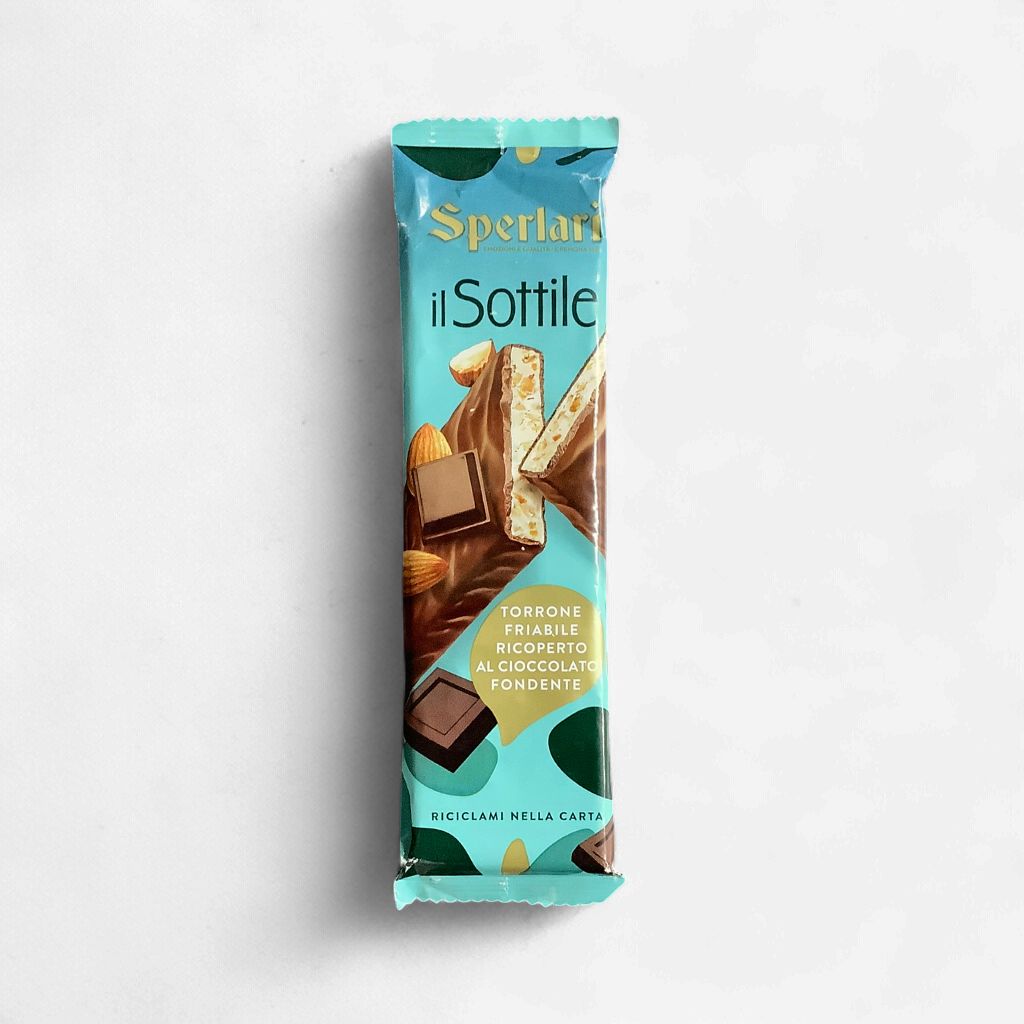 Sperlari Il Sottile Crunchy Nougat Covered In Dark Chocolate 110g