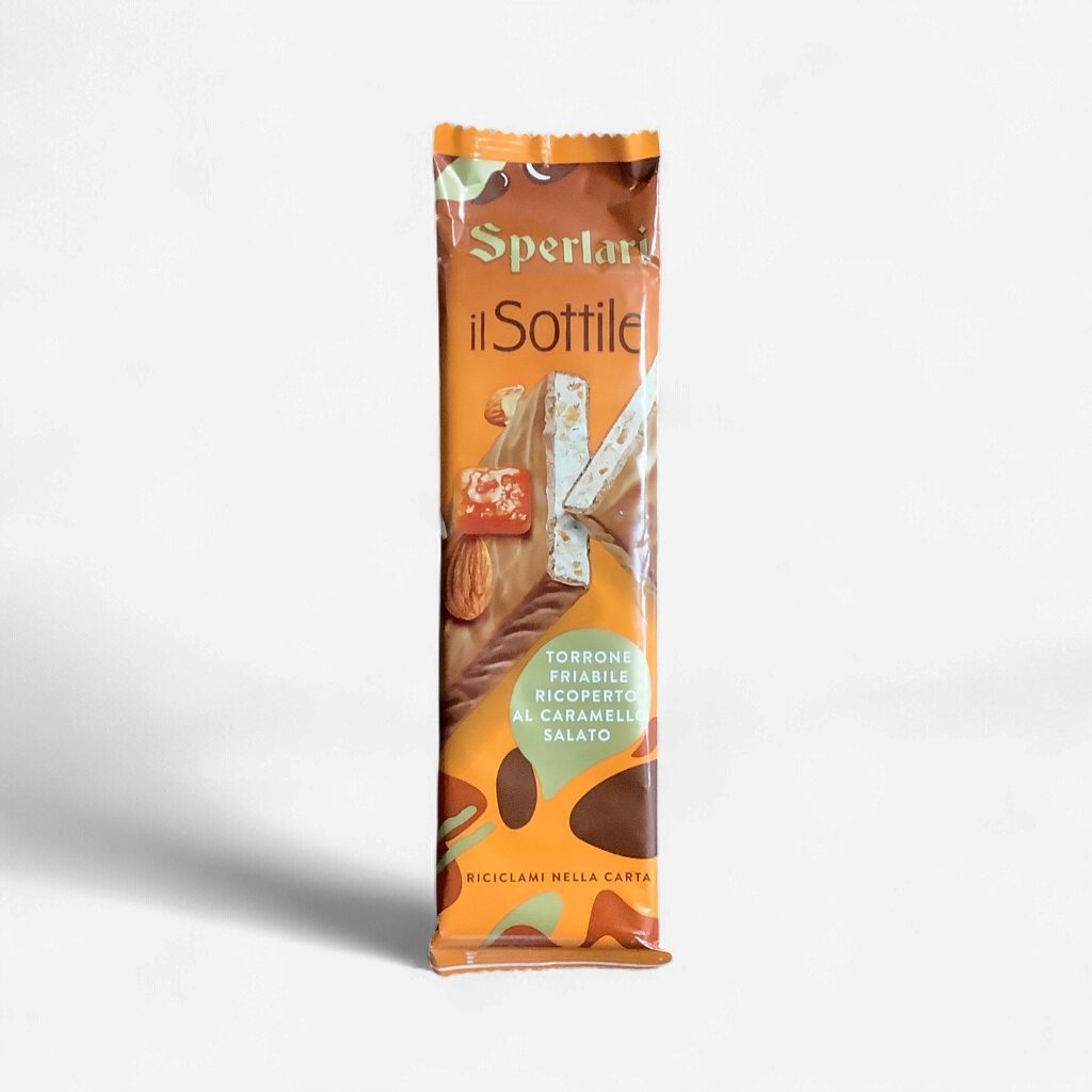 Sperlari Il Sottile Crunchy Nougat Covered In Salted Caramel Chocolate 110g