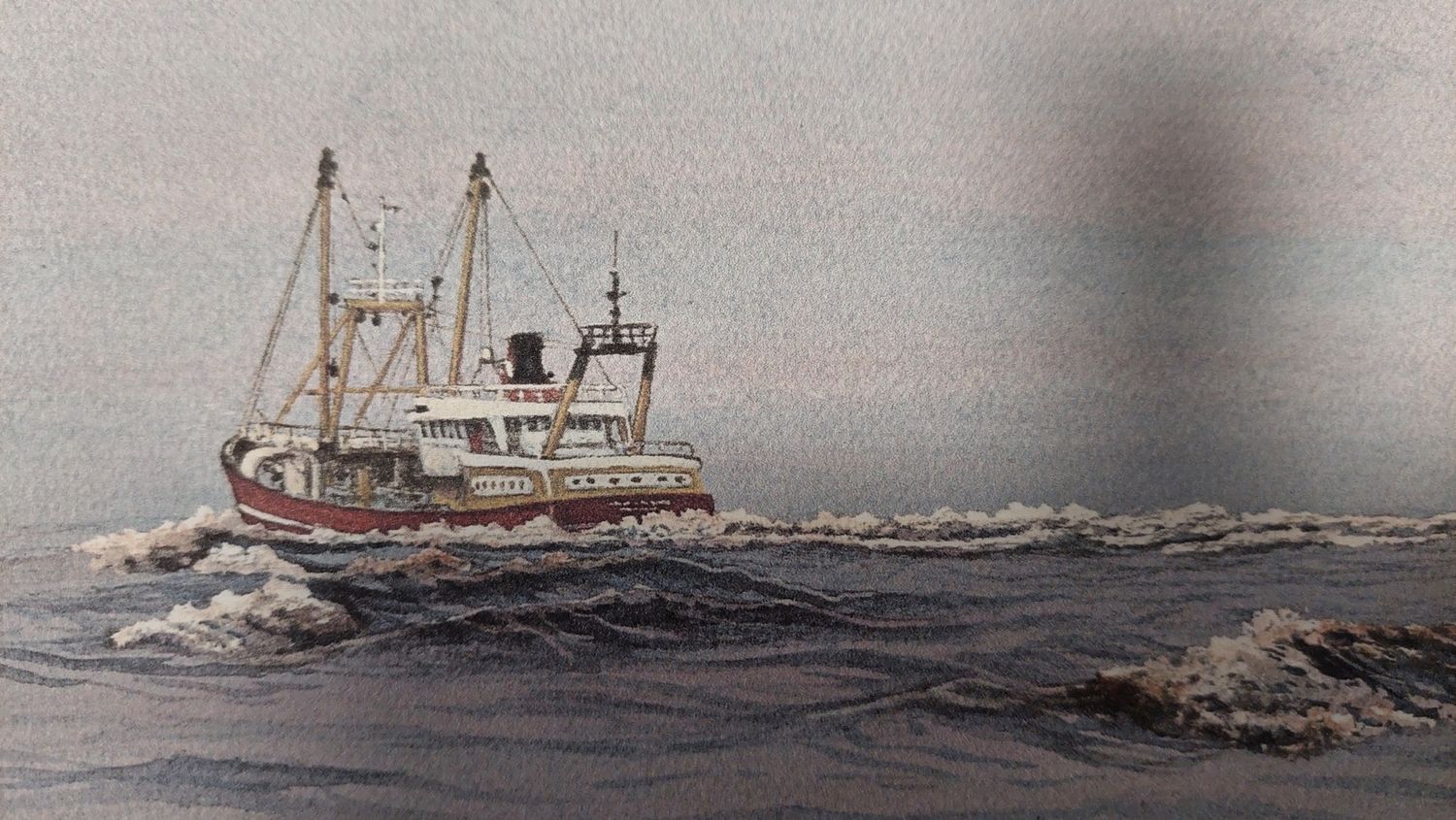 Kunstkaart kotter vaart uit