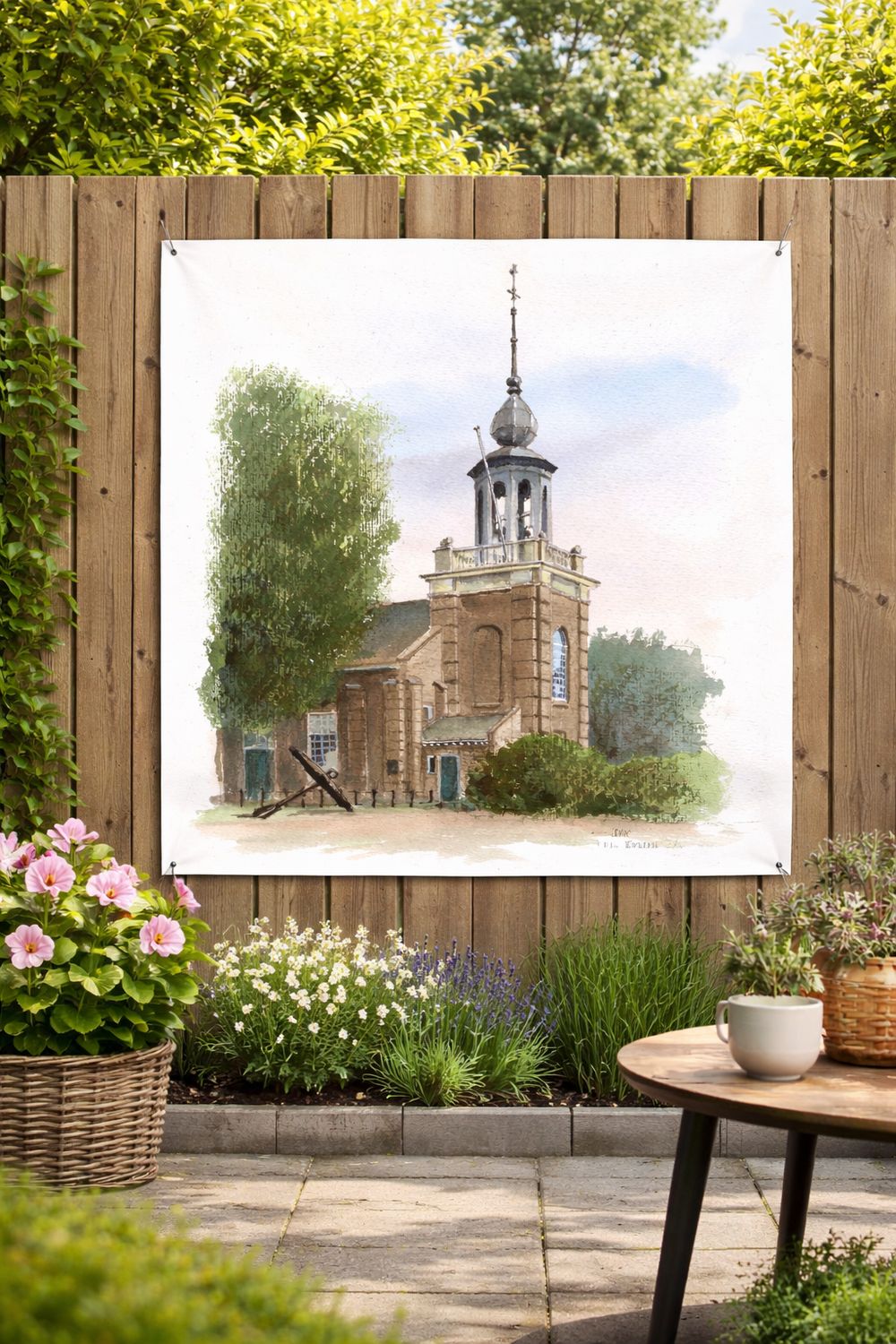 Kerkje aan de zee (934) Urker tuinposter - 80x110