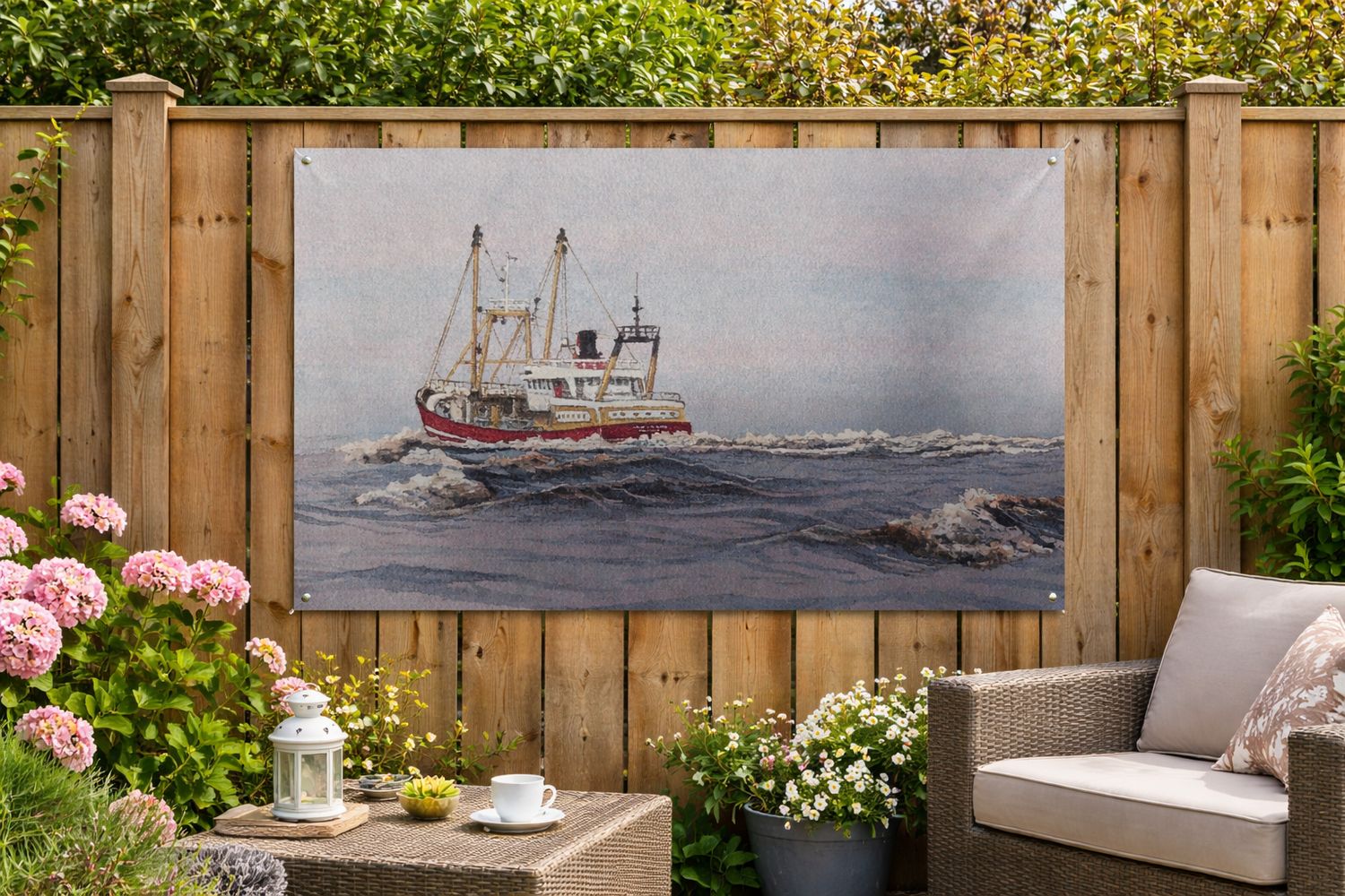 Kotter vaart uit (943)- Urker tuinposter - 80x110
