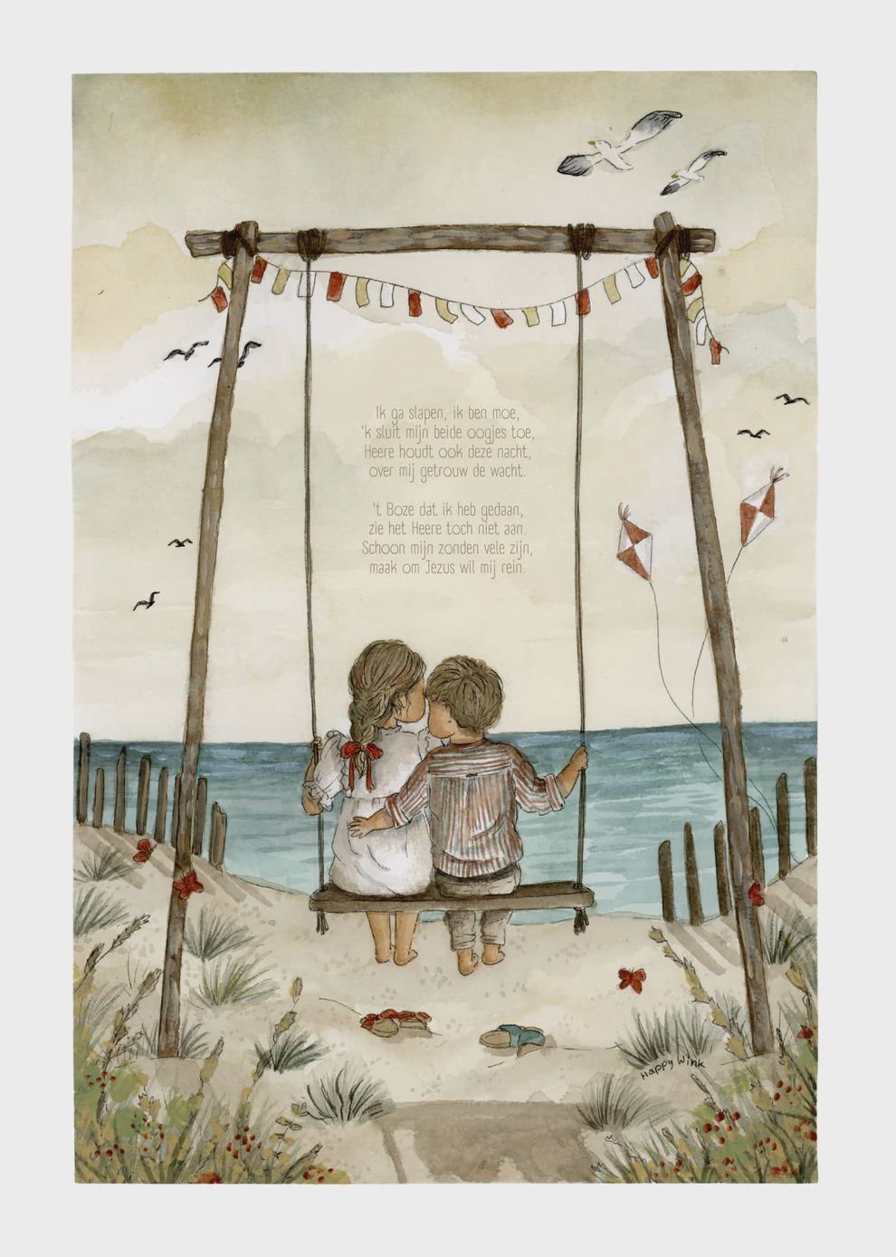 Poster - ik ga slapen ik ben moe- jongen &amp; meisje