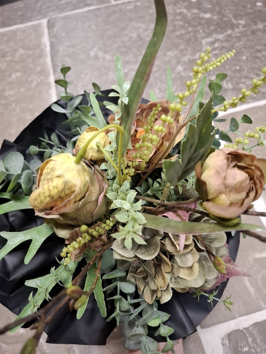 Boeket groen/paars