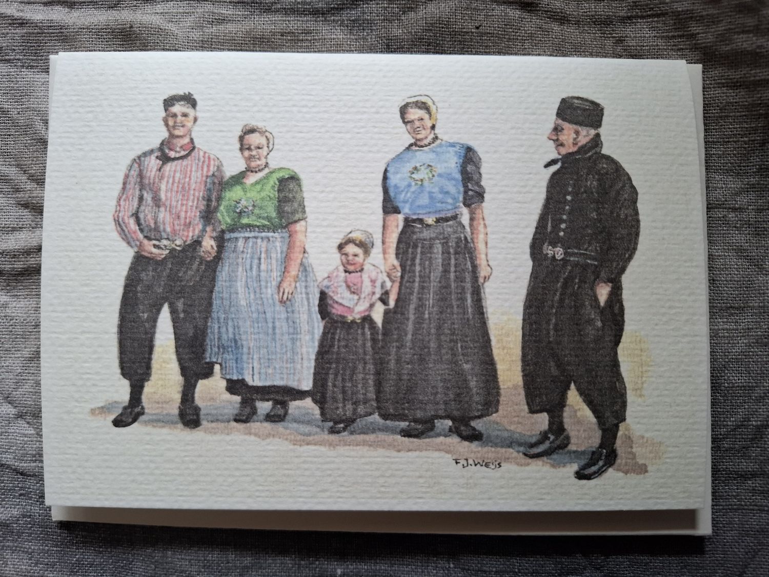 Kunstkaart- Urker gezin- (935)