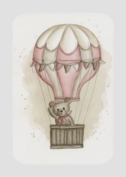 Kaart - beer in luchtballon