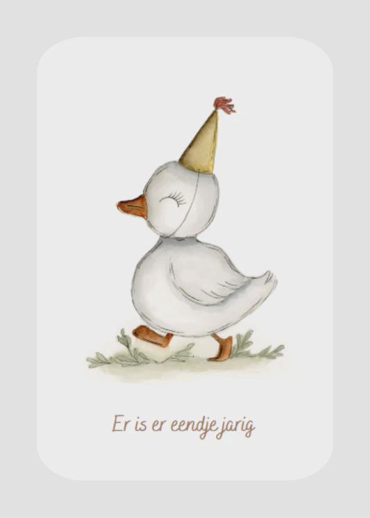Kaart met er is EENDJE jarig