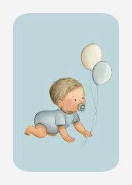 Kaart met jongen met ballon