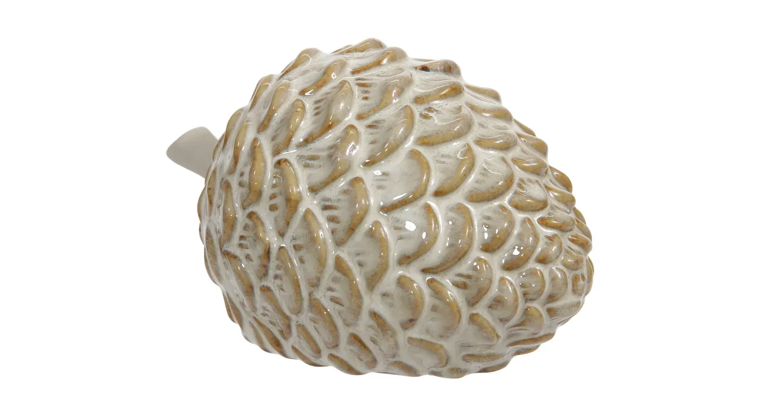 Dennenappel beige 15x10.5x9 cm