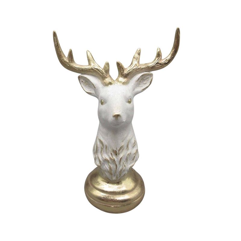 Hert wit/goud op standaard