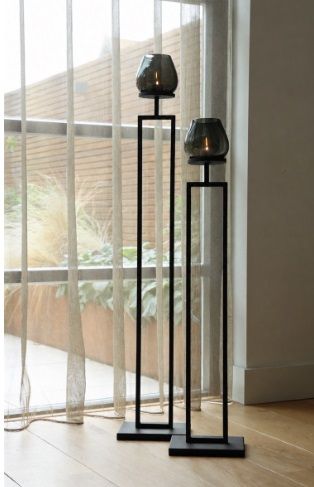Kaarshouder Concordia candle XL black L20 x B15 x H100 cm