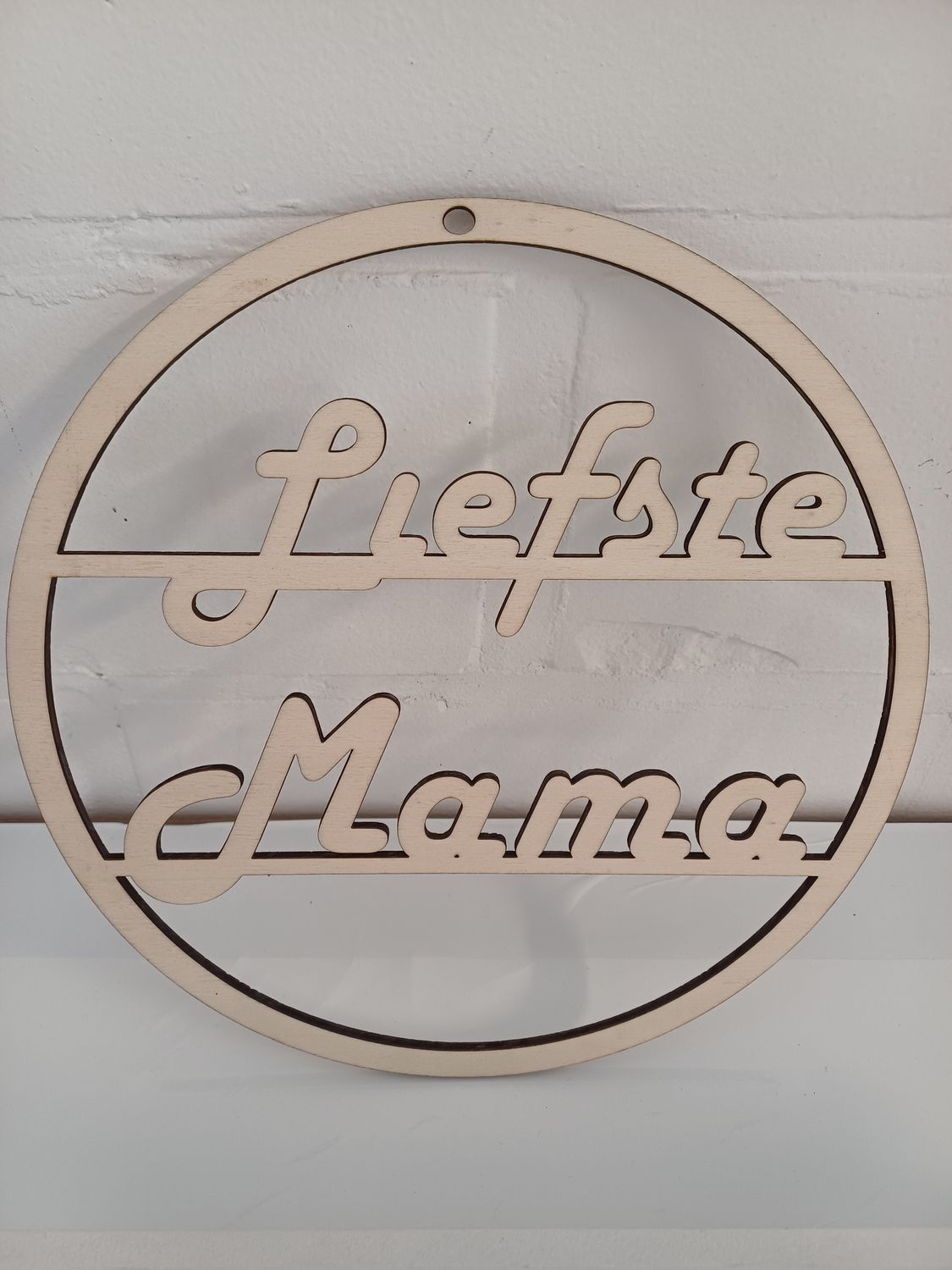 Houten naamcirkel hanger