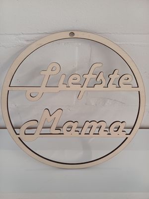 Houten naamcirkel hanger