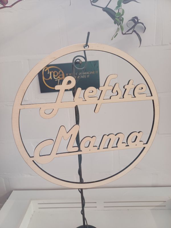 Houten naamcirkel hanger