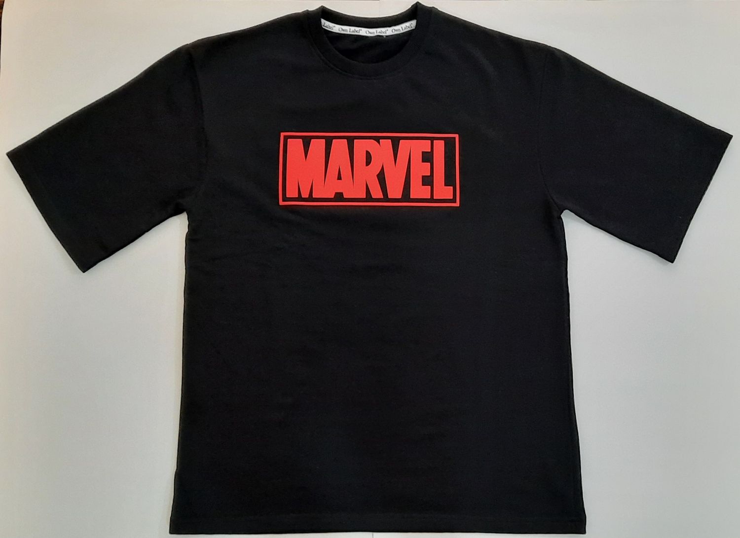 Oversized Black T-Shirt with Marvel Print – Bold &amp; Iconic