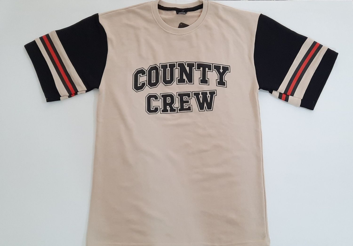 Oversized County Crew T-Shirt – Bold Style with Unique Sleeves