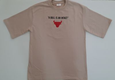 Oversized T-Shirt with Bold Red Bull Print – Statement Streetwear