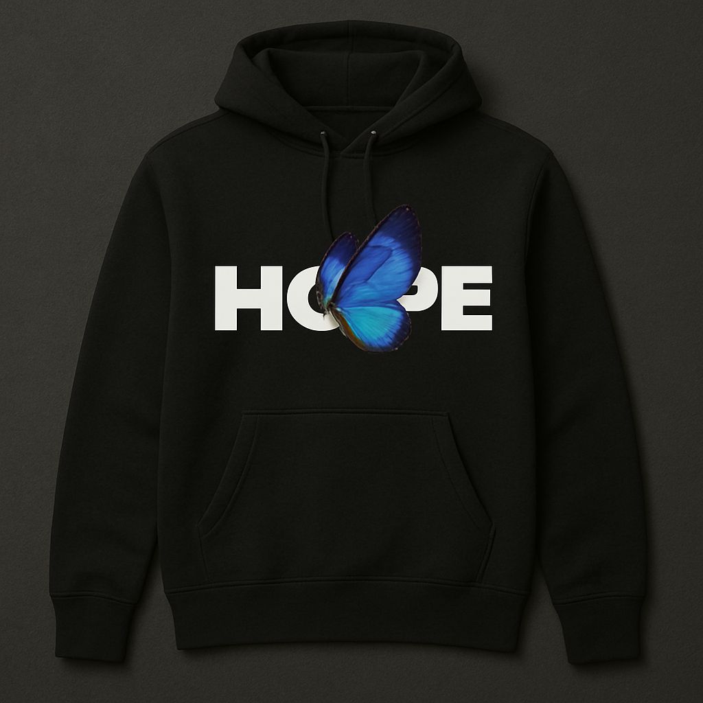 Solid Black Butterfly Hoddie