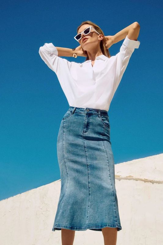 Ribkoff - Denim Trumpet Skirt - 251952