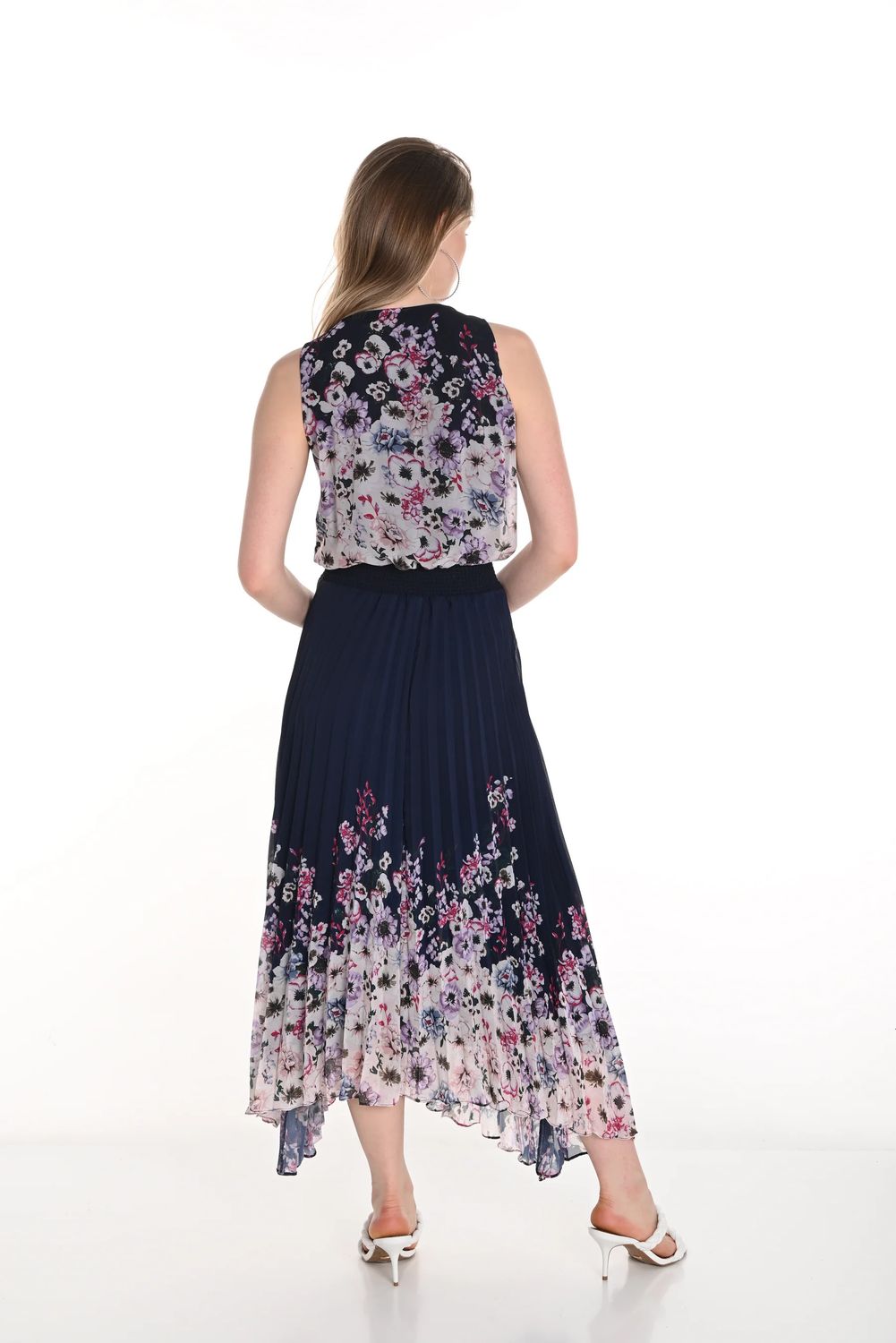 Lyman Floral Dress 256712U, Color: 369-Blue, Size: Small