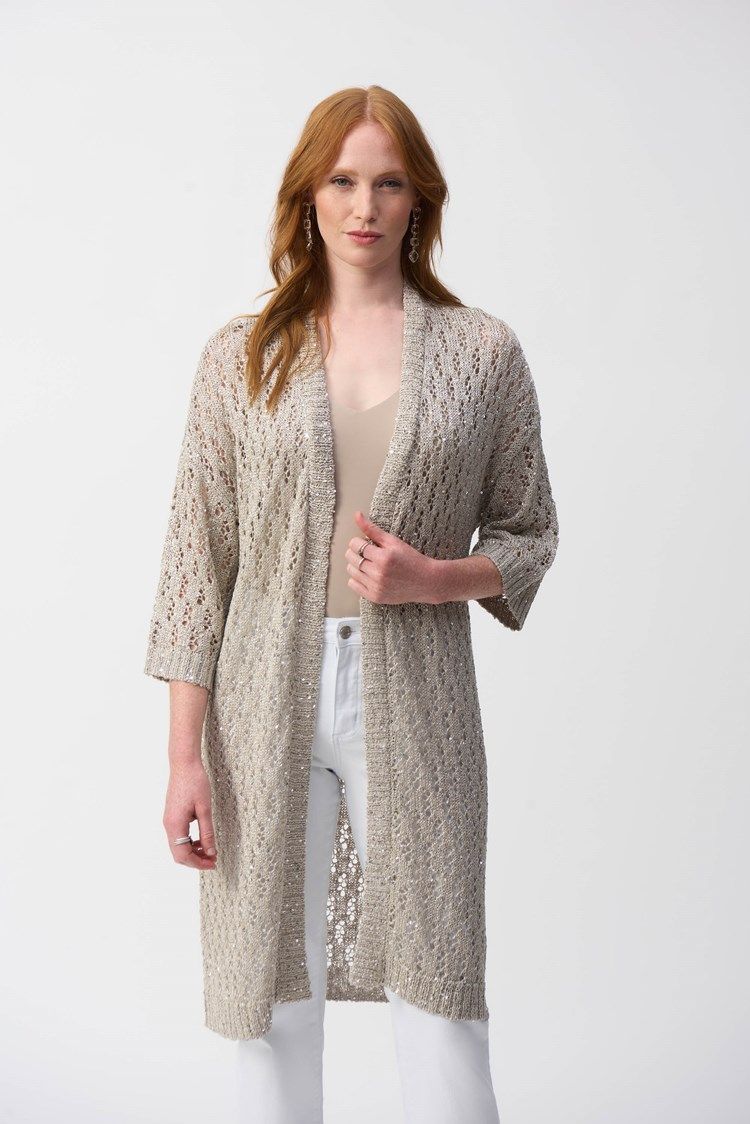 Ribkoff - Sweater Sequined Cover Up - 251929, Color: 3059 - Champagne, Size: Small