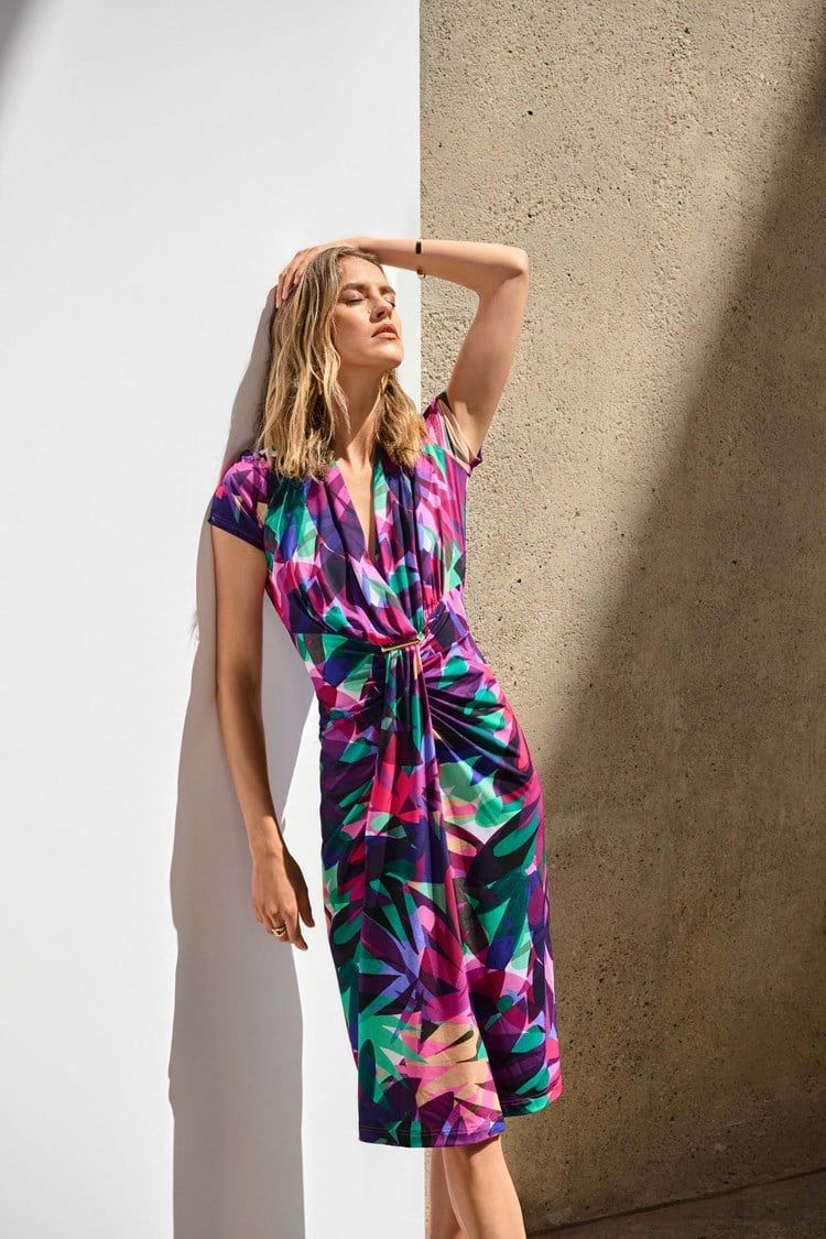 Ribkoff - Tropical Print Dress 251042, Color: 3759-Multi, Size: 8