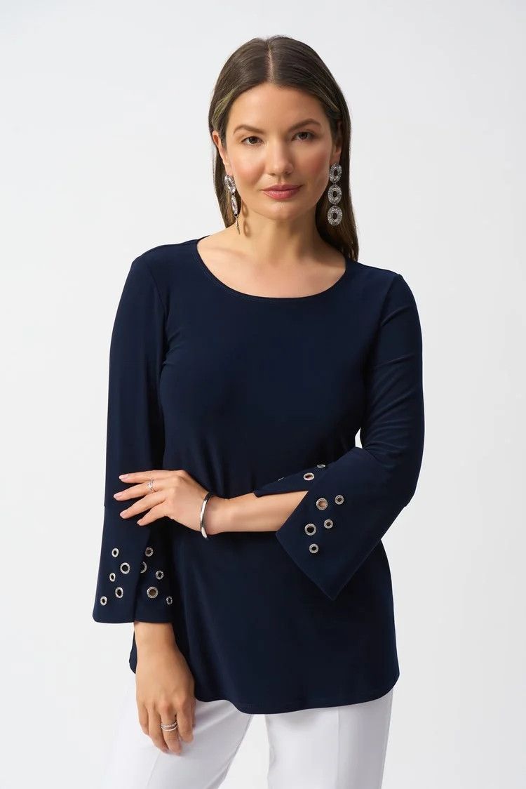 Ribkoff - Silky Knit Fit and Flare Tunic 251141, Color: 2166 - M.Blue, Size: 10