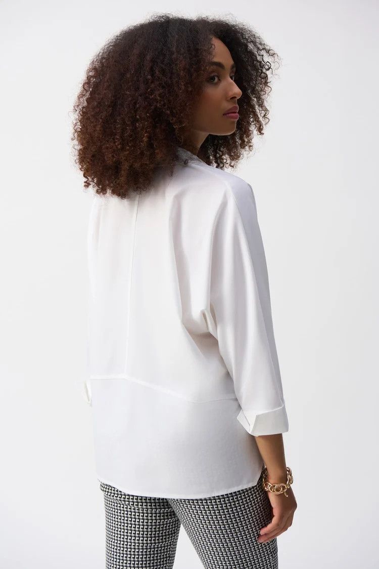 Ribkoff - Boxy Shirt w/ Overlapping V-Neck - 251948, Size: Small, Color: 1761 - Vanilla