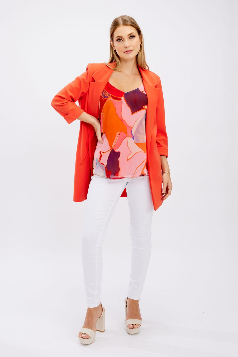 Lyman 3/4 Sleeve Blazer 236005, Color: Orange 603, Size: 10