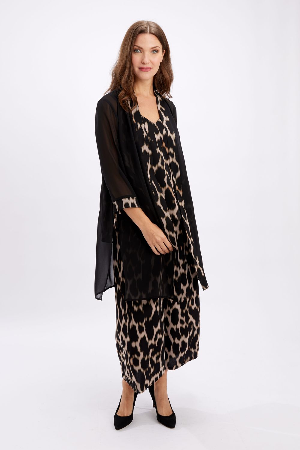 Lyman Animal Print Front Tie Cardigan Style 246352