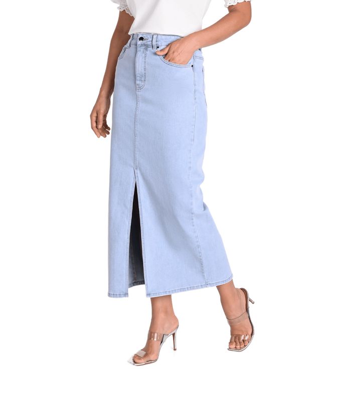 Lyman Light Denim Skirt 241341U
