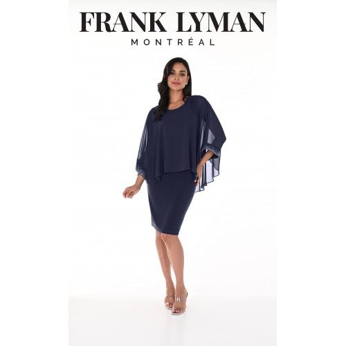 Lyman Rhinestone Detail Cape Dress 248148