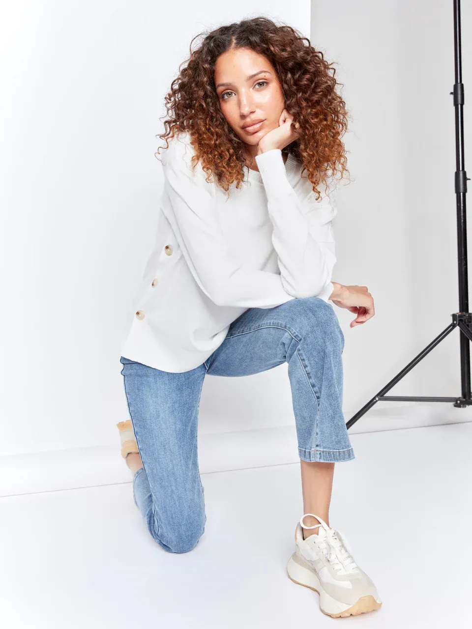 Charlie B Crew Neck Sweater - C2668
