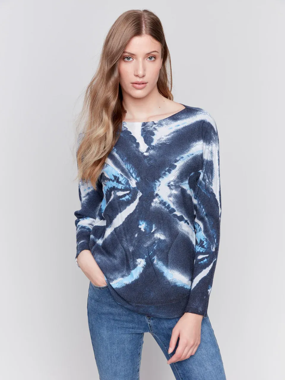 Charlie B Hem Sweater w/Back Lace - C2170WP