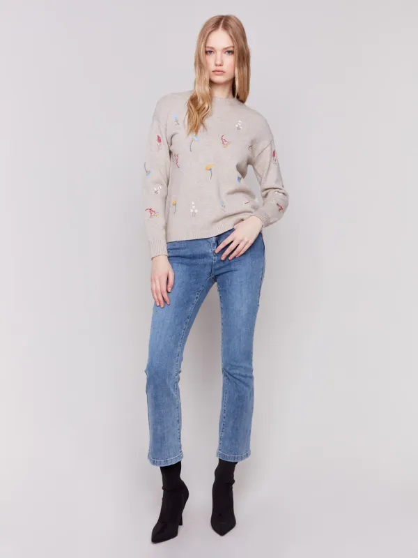 Charlie B - Floral Embroidered Sweater