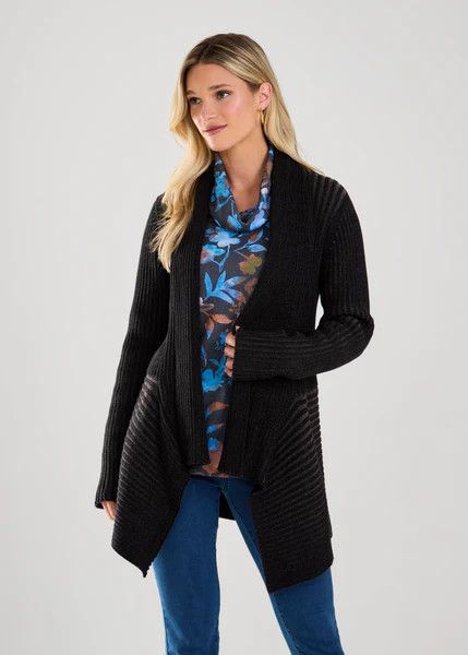 FDJ 2 Tone Cardigan - 1036314, Color: Black, Size: Small
