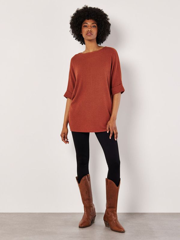 Apricot Brushed Waffle Knit Top - 888456