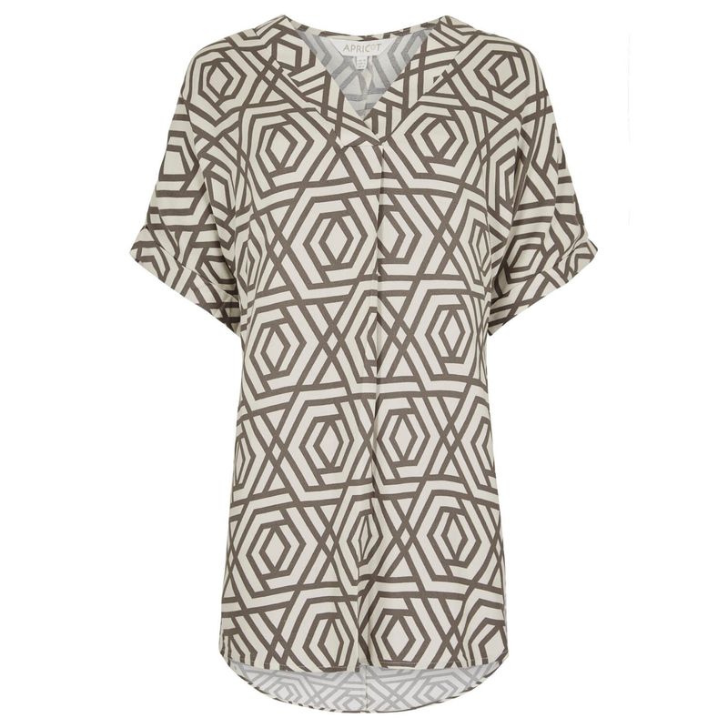 Apricot Retro Pleat Tunic Top - 829770